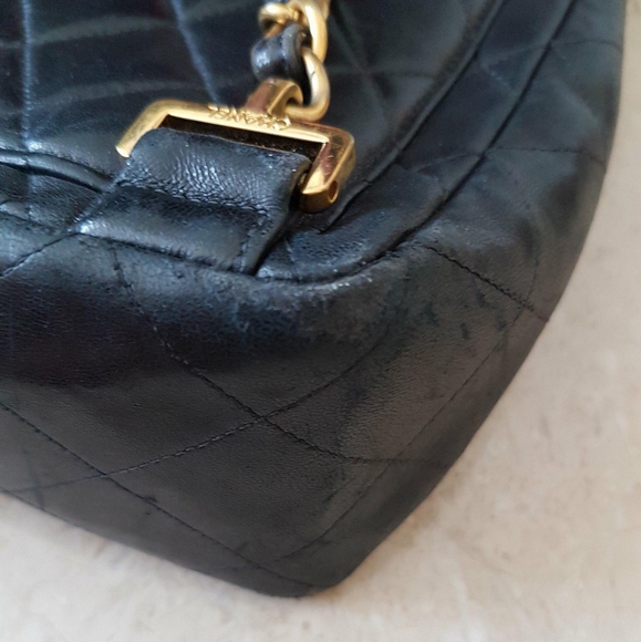 AUTHENTIC 1995 VINTAGE CHANEL CLASSIC LAMBSKIN FLAP BACKPACK WITH GHW - Picture 9 of 16